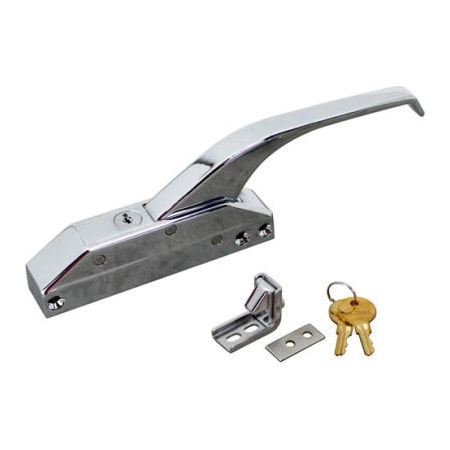 Allpoints Allpoints 22-1098 10 1/4" Door Latch with Lock and Strike - Offset Handle 221098